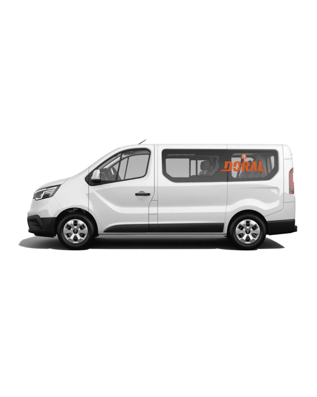 minibus sur fond blanc
